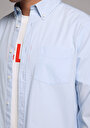 thumb-Afficher les détails de Chemise À Manches Longues Bleu Regular Fit Droit Popeline Homme
