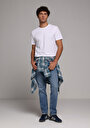 thumb-Afficher les détails de T-shirt À Manches Courtes Blanc Regular Fit Droit Homme