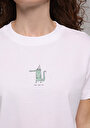 thumb-Afficher les détails de T-shirt À Manches Courtes Blanc Boxy Fit Imprimé Femme