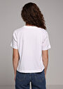 thumb-Afficher les détails de T-shirt À Manches Courtes Blanc Boxy Fit Imprimé Femme