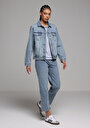 thumb-Afficher les détails de 884 Lauren Pantalon    En Jean Straight Fit Femme