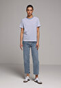 thumb-Afficher les détails de T-shirt À Manches Courtes Bleu Regular Fit Rayé Femme