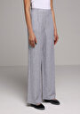 thumb-Afficher les détails de Pantalon Bleu Wide Leg Low Rise En Uni Regular Fit Femme