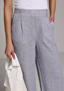 thumb-Afficher les détails de Pantalon Bleu Wide Leg Low Rise En Uni Regular Fit Femme