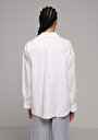 thumb-Afficher les détails de Chemise À Manches Longues Blanc Boyfriend Fit Droit Uni Femme