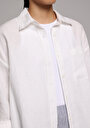 thumb-Afficher les détails de Chemise À Manches Longues Blanc Boyfriend Fit Droit Uni Femme