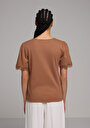 thumb-Afficher les détails de Blouse À Manches Courtes Marron Regular Fit Manches Courtes Femme