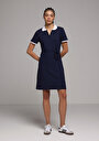 thumb-Afficher les détails de Robe Marine Regular Fit Manches Courtes Mini Thessalonique Femme