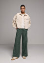 thumb-Afficher les détails de Pantalon  Wide Leg High Rise En Uni Regular Fit Femme