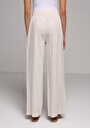 thumb-Afficher les détails de Pantalon Beige Wide Leg High Rise En Uni Regular Fit Femme