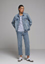 thumb-Afficher les détails de 884 Lauren Pantalon    En Jean Straight Fit Femme