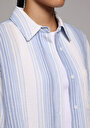 thumb-Afficher les détails de Chemise À Manches Longues Bleu Oversize Rayé Mousseline Femme
