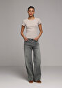 thumb-Afficher les détails de T-shirt À Manches Courtes Beige Slim Fit Droit Femme