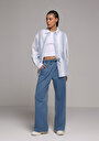 thumb-Afficher les détails de 970 Berry Pantalon    En Jean Regular Fit Femme