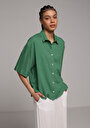 thumb-Afficher les détails de Chemise À Manches Courtes Vert Droit Fashion Fit Femme