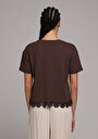 thumb-Afficher les détails de Blouse À Manches Courtes Marron Regular Fit Manches Courtes Femme