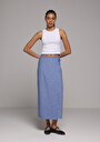thumb-Afficher les détails de Jupe Bleu Midi Rayé Uni Maxi Femme