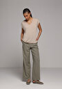thumb-Afficher les détails de Blouse À Manches Courtes Beige Regular Fit Manches Courtes Femme