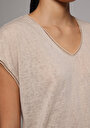 thumb-Afficher les détails de Blouse À Manches Courtes Beige Regular Fit Manches Courtes Femme