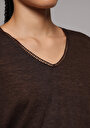 thumb-Afficher les détails de Blouse À Manches Courtes Marron Regular Fit Manches Courtes Femme