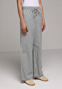 thumb-Afficher les détails de Pantalon Vert Wide Leg High Rise En Uni Regular Fit Femme