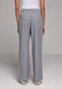 thumb-Afficher les détails de Pantalon Ecru Wide Leg High Rise En Uni Regular Fit Femme