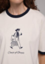 thumb-Afficher les détails de T-shirt À Manches Courtes Ecru Regular Fit Imprimé Femme