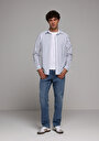 thumb-Afficher les détails de Chemise À Manches Longues Bleu Regular Fit Rayé Sergé Homme