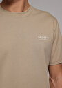 thumb-Afficher les détails de T-shirt À Manches Courtes Beige Comfort Fit Droit Homme