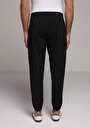 thumb-Afficher les détails de Pantalon Noir Lastikli Medium Rise En Nylon Slim Fit Homme