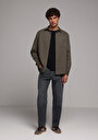thumb-Afficher les détails de Chemise À Manches Longues Kaki Relaxed Fit Droit Sergé Homme