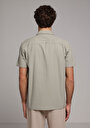 thumb-Afficher les détails de Chemise À Manches Courtes Vert Droit Regular Fit Homme