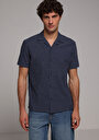 thumb-Afficher les détails de Chemise À Manches Courtes Bleu Jakarli Regular Fit Homme