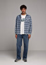 thumb-Afficher les détails de Chemise À Manches Longues Bleu Regular Fit Plaid Sergé Homme