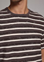thumb-Afficher les détails de T-shirt À Manches Courtes Marron Comfort Fit Rayé Homme