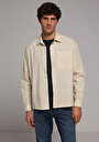 thumb-Afficher les détails de Chemise À Manches Longues Jaune Boxy Fit Rayé Ratière Homme