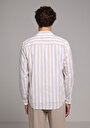thumb-Afficher les détails de Chemise À Manches Longues Beige Regular Fit Rayé Ratière Homme
