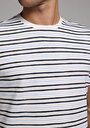 thumb-Afficher les détails de T-shirt À Manches Courtes Bleu Regular Fit Rayé Homme