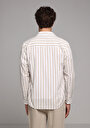 thumb-Afficher les détails de Chemise À Manches Longues Beige Regular Fit Rayé Sergé Homme
