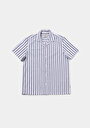 thumb-Afficher les détails de Chemise À Manches Courtes Bleu Rayé Regular Fit Homme