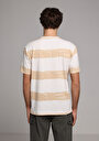 thumb-Afficher les détails de T-shirt À Manches Courtes Beige Comfort Fit Rayé Homme
