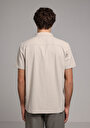 thumb-Afficher les détails de Chemise À Manches Courtes Beige Droit Regular Fit Homme