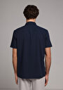 thumb-Afficher les détails de Chemise À Manches Courtes Marine Droit Regular Fit Homme