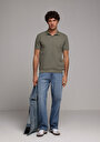 thumb-Afficher les détails de T-shirt Polo À Manches Courtes Kaki Droit Regular Fit Homme