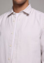 thumb-Afficher les détails de Chemise À Manches Longues Beige Regular Fit Rayé Sergé Homme