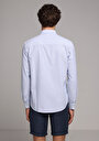 thumb-Afficher les détails de Chemise À Manches Longues Bleu Regular Fit Rayé Sergé Homme