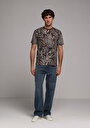 thumb-Afficher les détails de T-shirt À Manches Courtes Marron Regular Fit Imprimé Homme