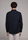 thumb-Afficher les détails de Chemise À Manches Longues Marine Regular Fit Droit Popeline Homme