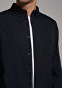 thumb-Afficher les détails de Chemise À Manches Longues Marine Regular Fit Droit Popeline Homme