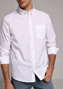 thumb-Afficher les détails de Chemise À Manches Longues Blanc Regular Fit Droit Popeline Homme